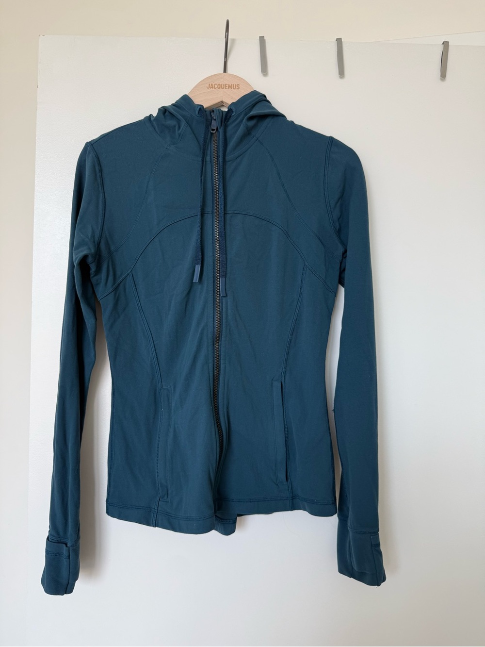 lululemon Define Hooded Teal Zip-Up Jacket